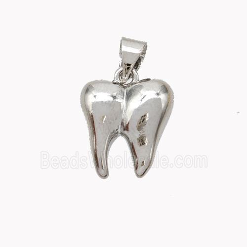 Copper Tiger-tooth Pendant Platinum Plated
