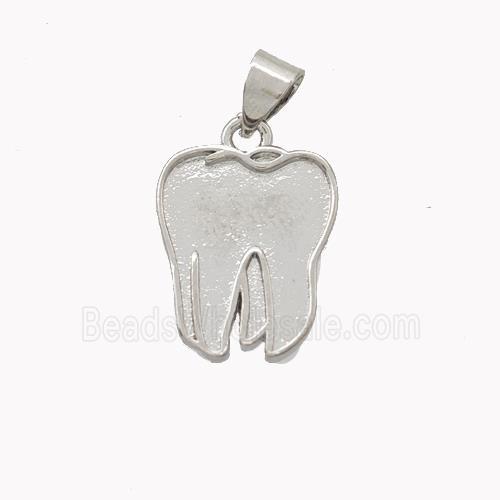 Copper Tiger-tooth Pendant Platinum Plated