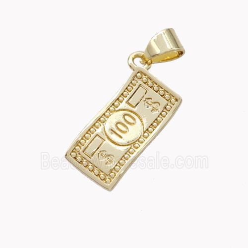 Copper MoneyCash Pendant Gold Plated