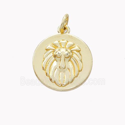 Copper Lion Pendant Gold Plated
