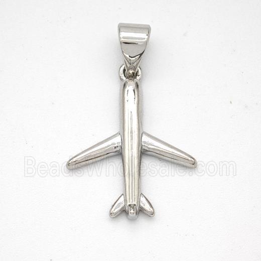 Copper Airplane Pendant Platinum Plated