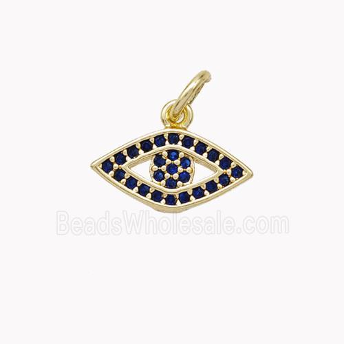 Copper Eye Pendant Micropave Zirconia Gold Plated