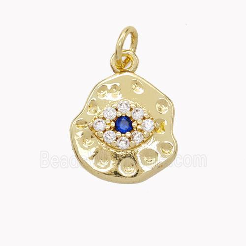 Copper Eye Pendant Micropave Zirconia Gold Plated