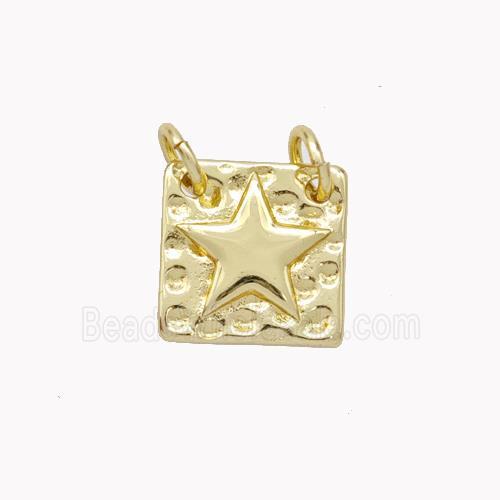 Copper Star Pendant Square Gold Plated