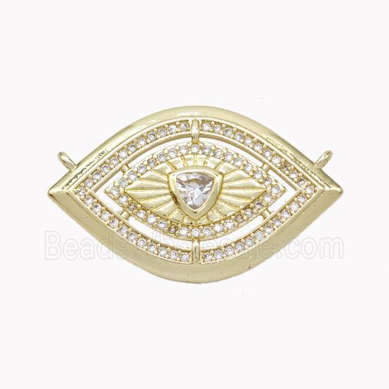Copper Eye Pendant Pave Zirconia 2loops Gold Plated