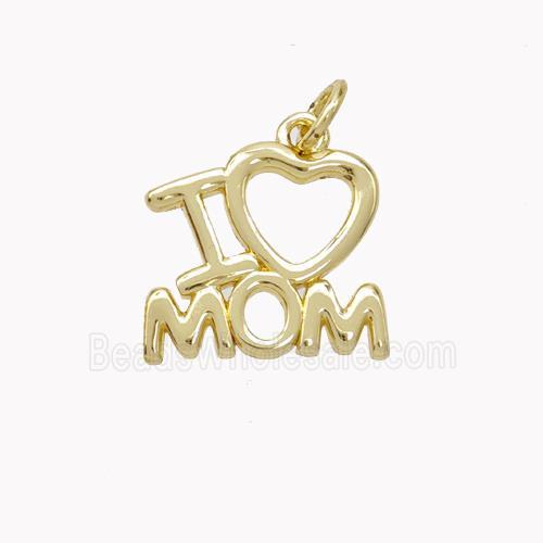 Copper Pendant I LOVE MOM Gold Plated