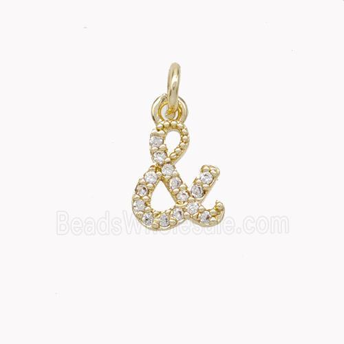 Copper And Signs Pendant Pave Zirconia Gold Plated