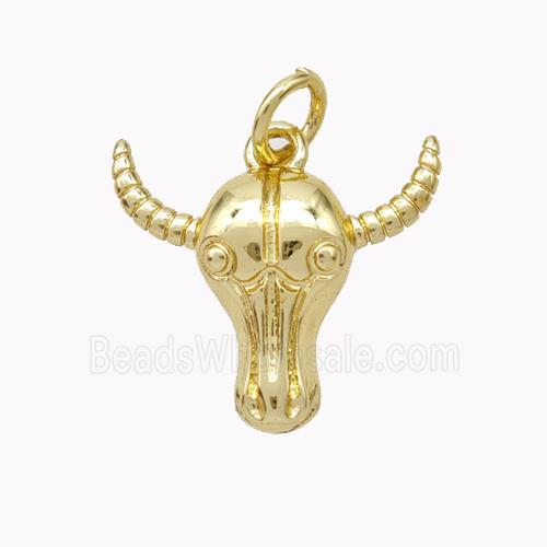 Copper Bullhead Pendant Gold Plated