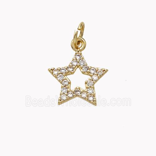 Copper Star Pendant Pave Zirconia Gold Plated