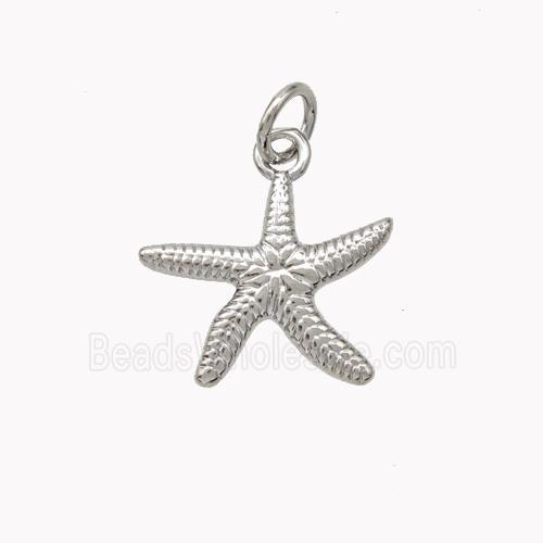 Copper Starfish Pendant Platinum Plated