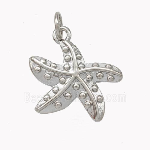 Copper Starfish Pendant Platinum Plated