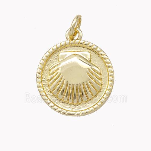 Copper Scallop Shell Pendant Gold Plated