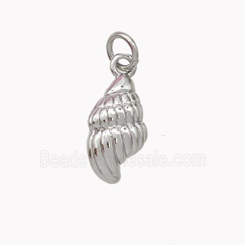 Copper Spiral Shell Pendant Platinum Plated
