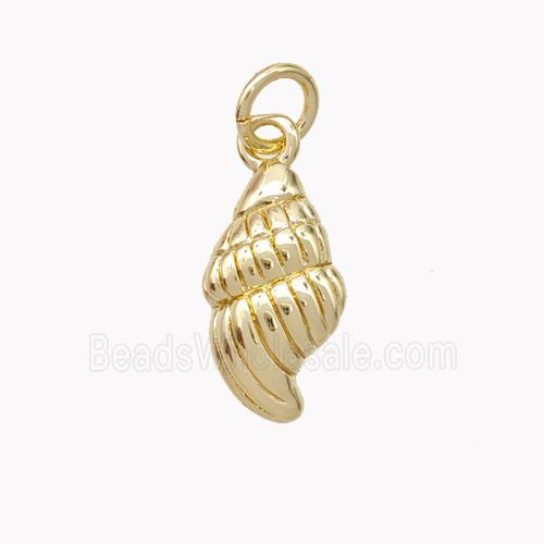 Copper Spiral Shell Pendant Gold Plated