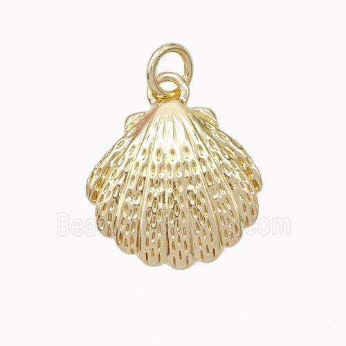 Copper Scallop Shell Pendant Gold Plated