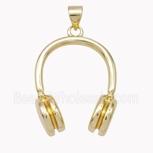 Earphone Charms Copper Pendant Gold Plated