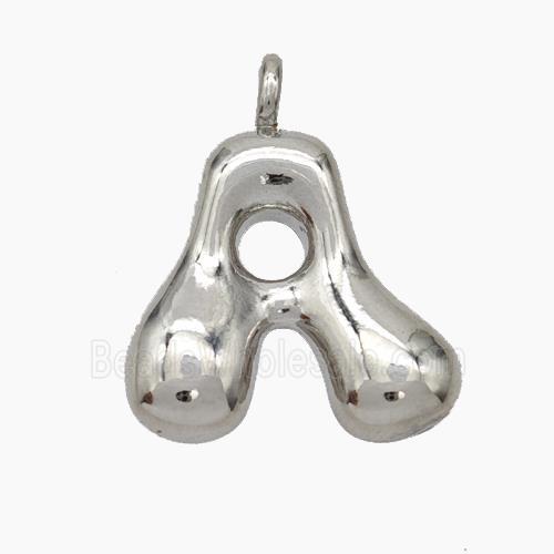 Copper Letter-A Pendant Platinum Plated