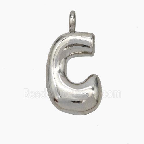 Copper Letter-C Pendant Platinum Plated