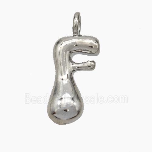 Copper Letter-F Pendant Platinum Plated