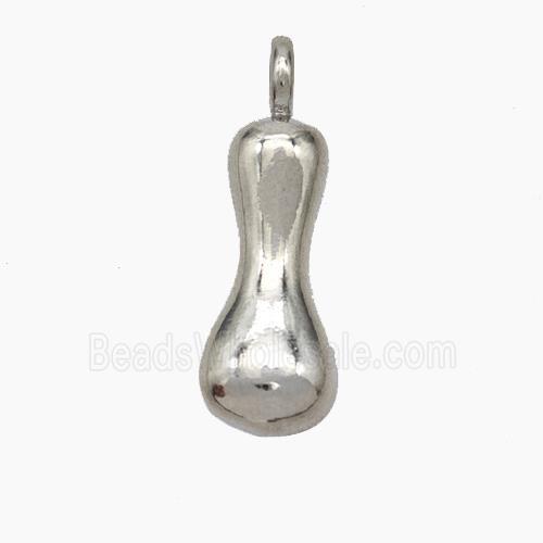 Copper Letter-I Pendant Platinum Plated