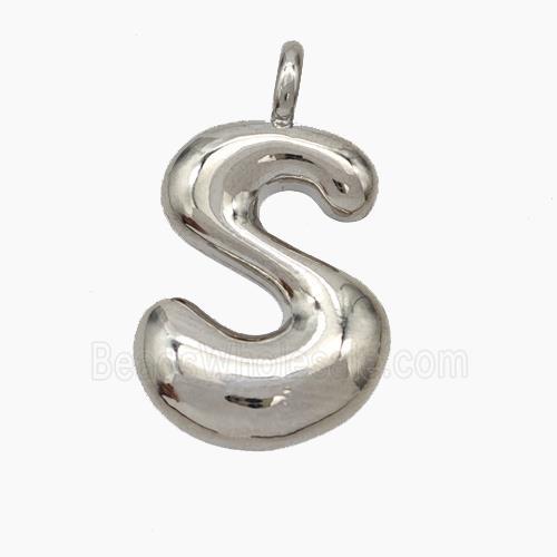 Copper Letter-S Pendant Platinum Plated