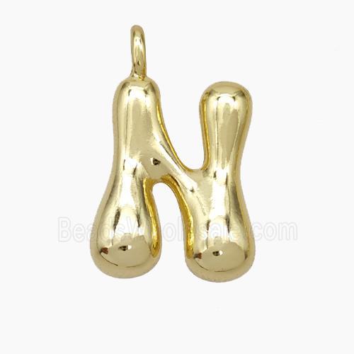 Copper Letter-N Pendant Gold Plated
