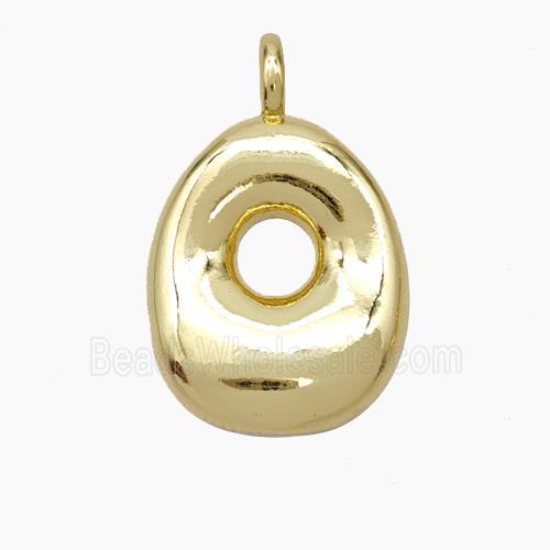 Copper Letter-O Pendant Gold Plated