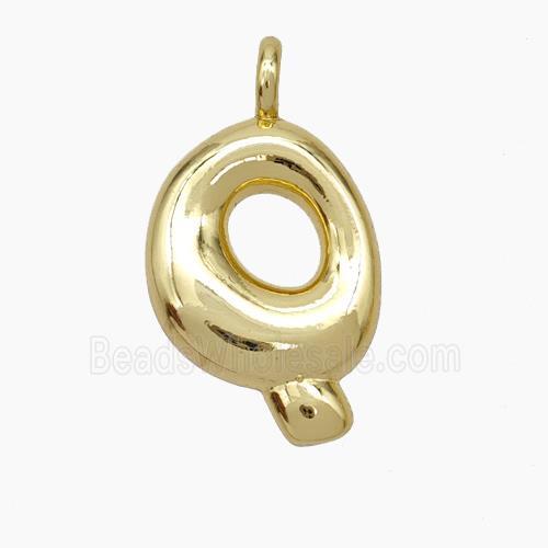 Copper Letter-Q Pendant Gold Plated