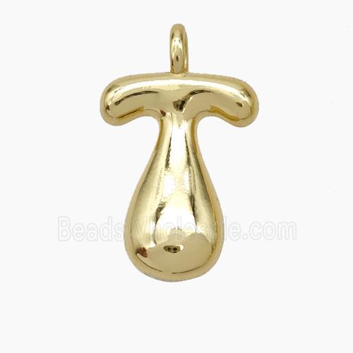 Copper Letter-T Pendant Gold Plated