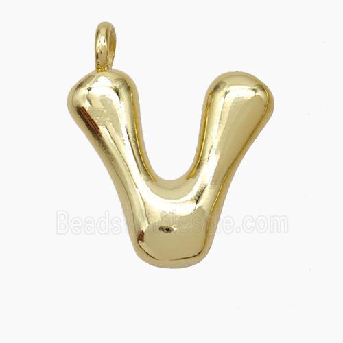Copper Letter-V Pendant Gold Plated