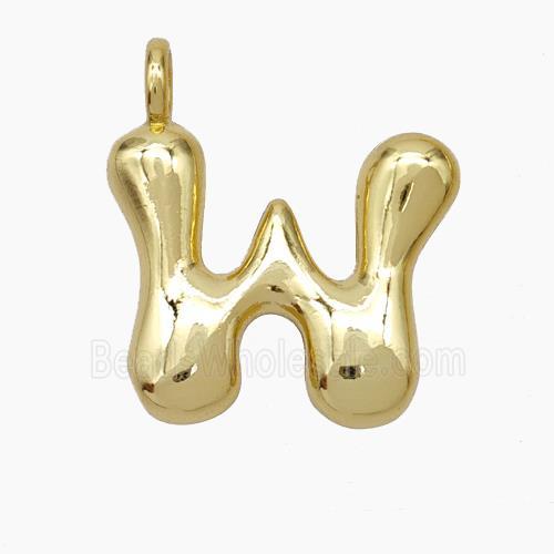 Copper Letter-W Pendant Gold Plated