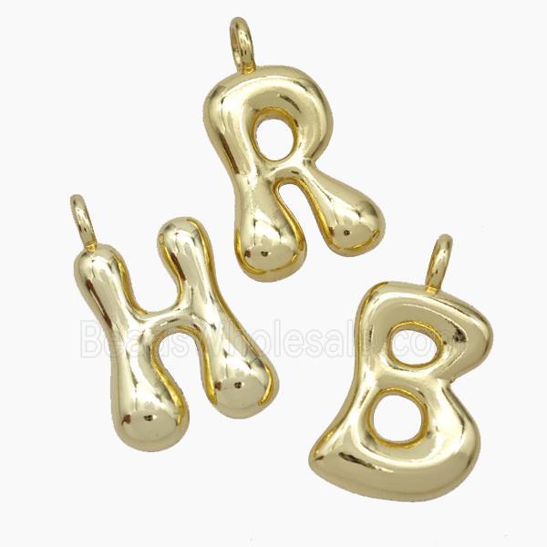 Copper Alphabet Pendant Mix Letters Gold Plated