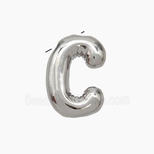 Copper Letter-C Pendant Platinum Plated