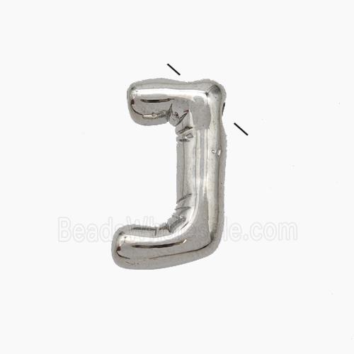 Copper Letter-J Pendant Platinum Plated
