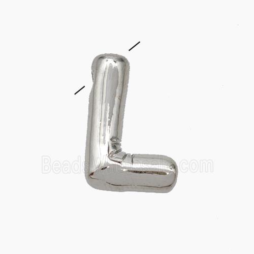 Copper Letter-L Pendant Platinum Plated