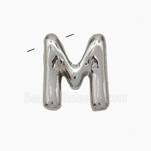 Copper Letter-M Pendant Platinum Plated