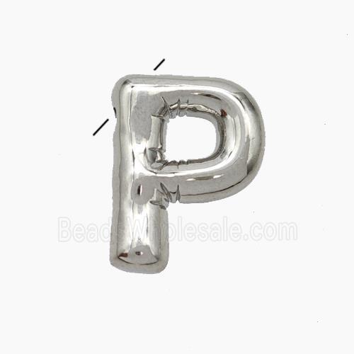 Copper Letter-P Pendant Platinum Plated