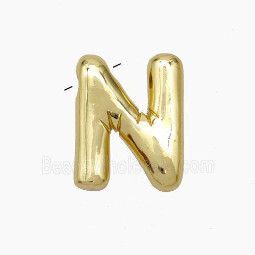 Copper Letter-N Pendant Gold Plated