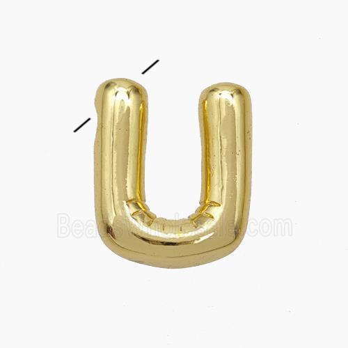 Copper Letter-U Pendant Gold Plated