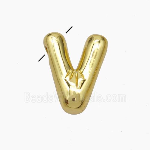 Copper Letter-V Pendant Gold Plated