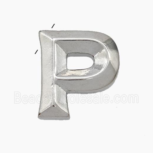 Copper Letter-P Pendant Platinum Plated