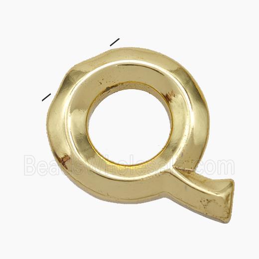 Copper Letter-Q Pendant Gold Plated
