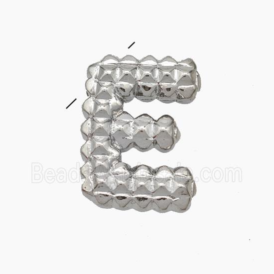 Copper Letter-E Pendant Platinum Plated