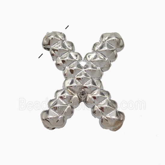 Copper Letter-X Pendant Platinum Plated
