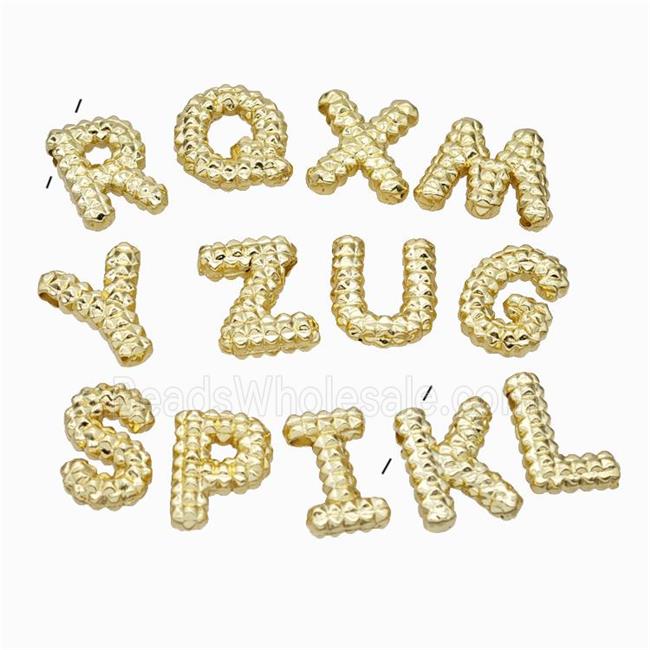 Copper Alphabet Pendant Mix Letters Gold Plated