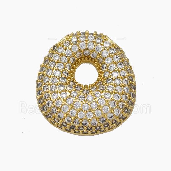 Copper Letter-O Pendant Pave Zirconia Gold Plated