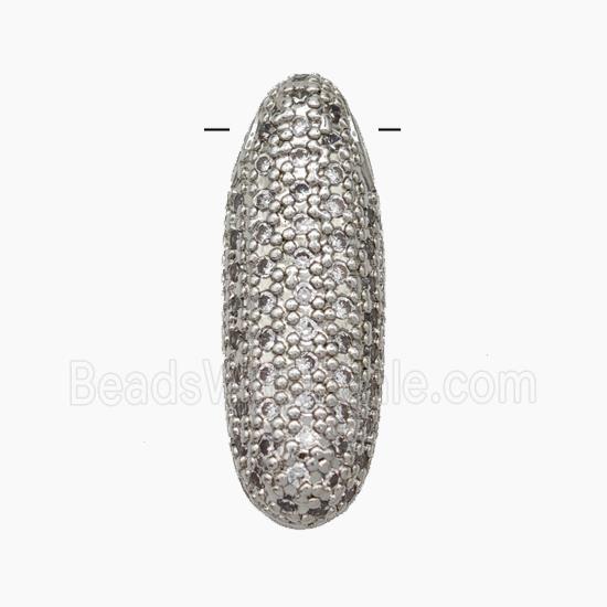 Copper Letter-I Pendant Pave Zirconia Platinum Plated