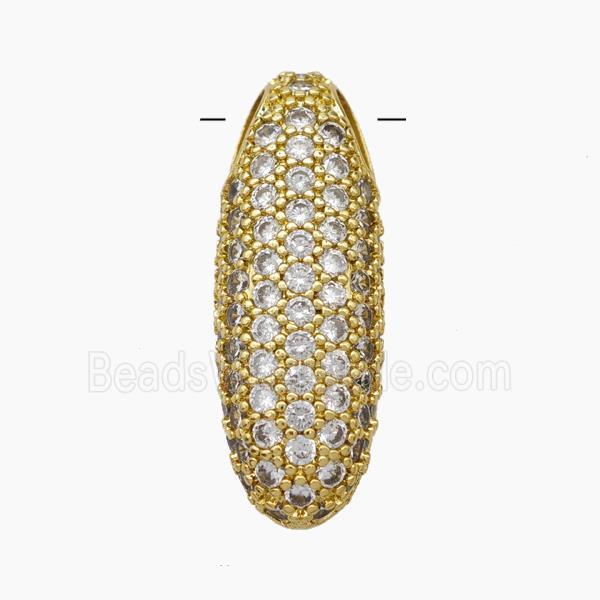 Copper Letter-I Pendant Pave Zirconia Gold Plated