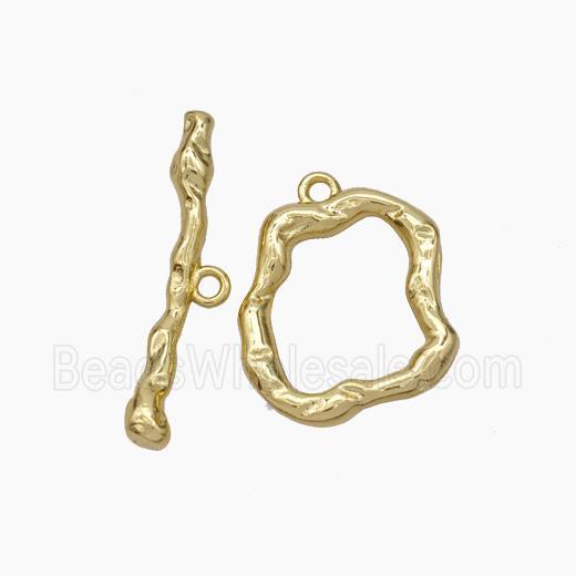 Copper Toggle Clasp Hammered Gold Plated