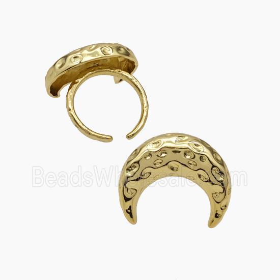 Copper Moon Rings Hammered Gold Plated
